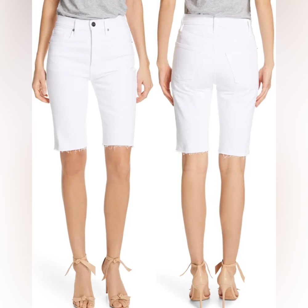 Frame Le Vintage High Waist Raw Edge Bermuda Shorts